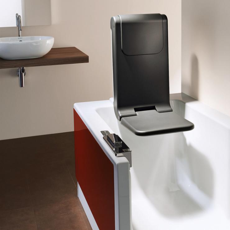 Duschsitz in der obersten Position